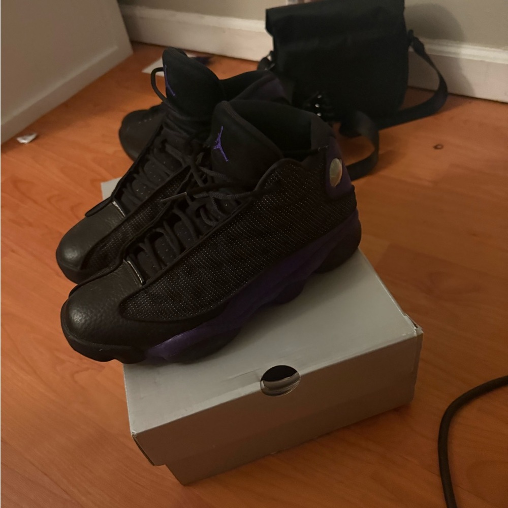Jordan Black and Purple Performance Sneakers